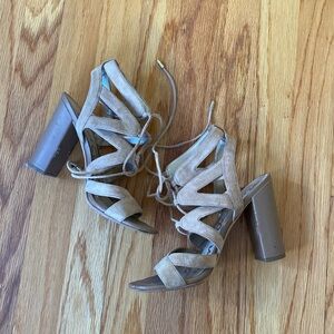 Nude Sam Edelman Suede Block Heels